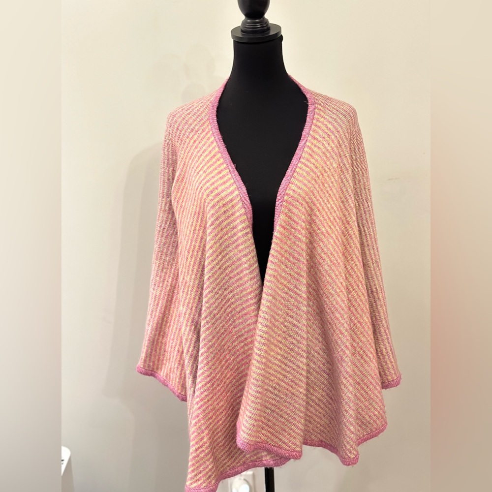cabi Harper Cape (pink striped); one size